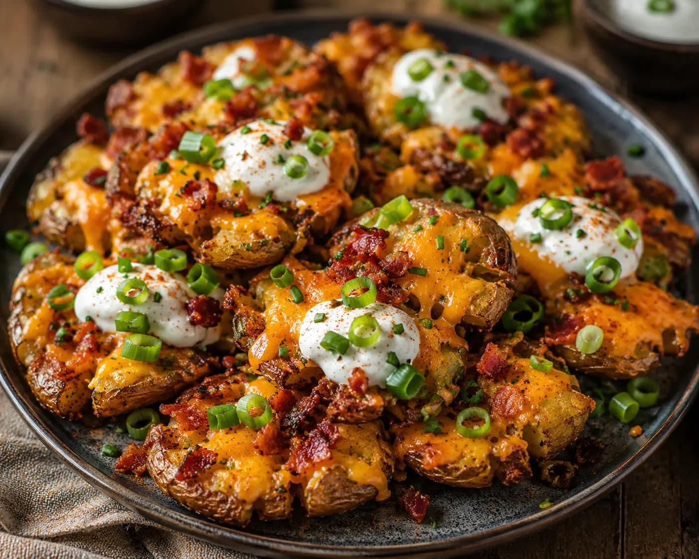 Loaded Crispy Smashed Potatoes